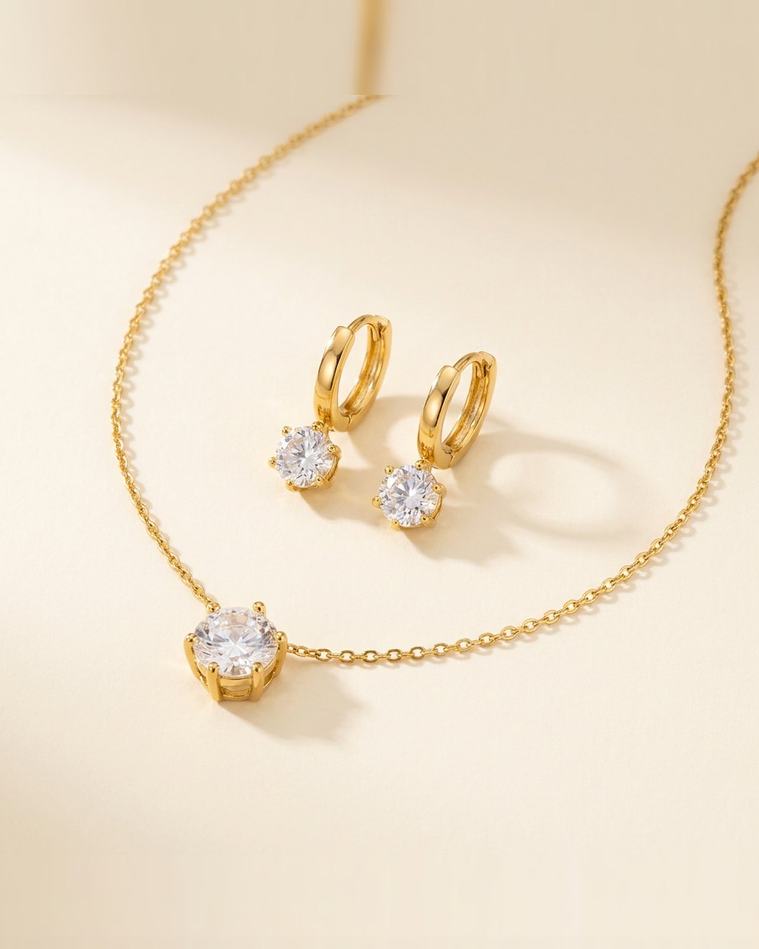 Necklace and hoop earrings — the full set