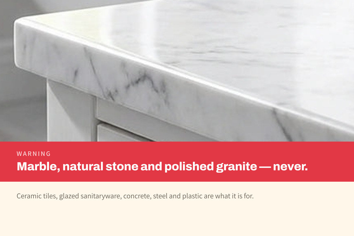 It etches marble. Never use it on stone.